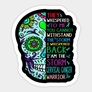 cervical cancer skull warrior i am storm Sticker